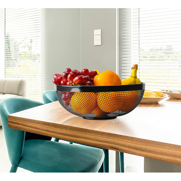 Ebern Designs Fruit Bowl For Kitchen Counter Wire Black Fruit Bowl Ebern Designs Fruit Bowl For Kitchen Counter Wire Black Fruit Bowl